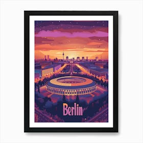 Berlin Skyline and olympic stadium Art Print