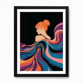 Woman In A Colorful Dress Art Print