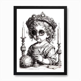 Little Girl With Glasses Art Print