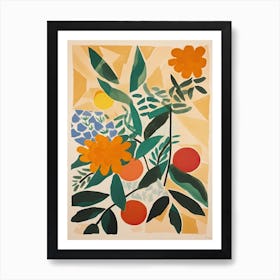 Marigold Flower Illustration 3 Art Print