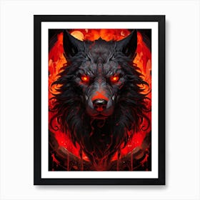 Wolf Inferno Art Print