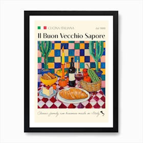 Il Buon Vecchio Sapore Trattoria Italian Poster Food Kitchen Art Print