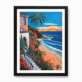 Malibu Beach, California, Matisse And Rousseau Style 2 Art Print