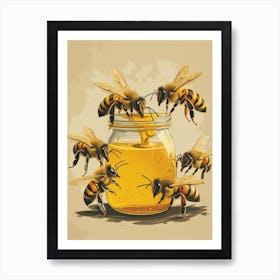 Carpenter Bee Storybook Illustration 13 Art Print