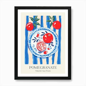 Marche Aux Fruits Pomegranate Fruit Summer Illustration 2 Art Print