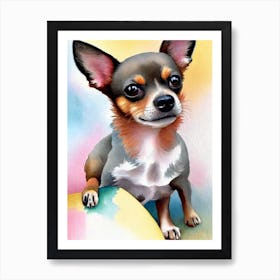 Chihuahua 3 Watercolour Dog Art Print