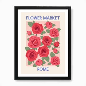 Flower Market Rome Art Print