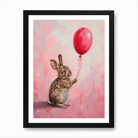 Cute Rabbit 8 With Balloon Art Print
