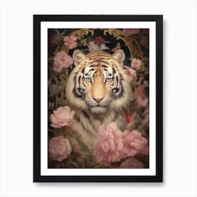 Tiger Art In Rococo Style 1 Art Print