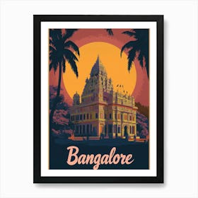 Aihrgdesign A Mid Century Modern Travel Poster For Bangalore 3 Art Print