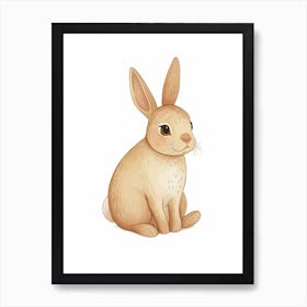 Tan Rabbit Kids Illustration 3 Art Print