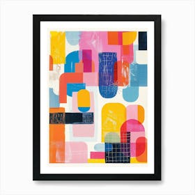 Playful And Colorful Geometric Shapes Arranged In A Fun And Whimsical Way 20 Art Print