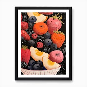 Art Deco Fruit Salad Explosion Art Print