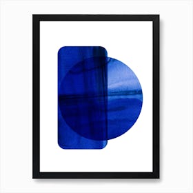 Blue Geometric Watercolour Art Print