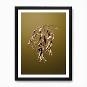 Gold Botanical Babylon Willow on Dune Yellow n.2007 Art Print