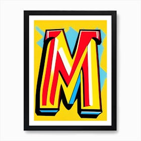 M   Mango, Letter, Alphabet Comic Art Print