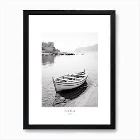 Poster Of Cefalu, Italy, Black And White Photo 2 Art Print