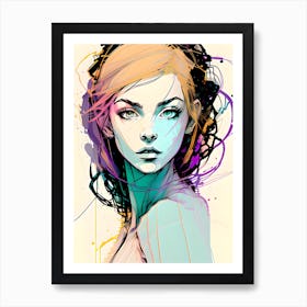 Abstract Portrait Of A Woman Painting Art Print