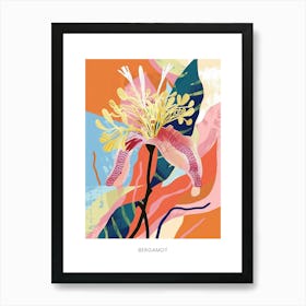 Colourful Flower Illustration Poster Bergamot 2 Art Print