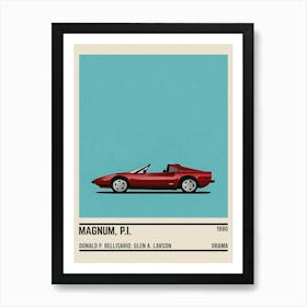 Magnum Pi Tv Series Car Art Print