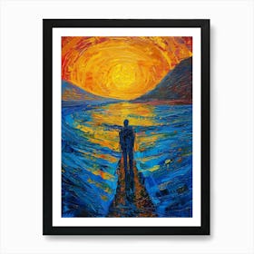 Sunset On The Pier Art Print