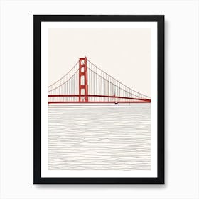 Golden Gate Bridge 2 San Francisco Boho Landmark Illustration Art Print