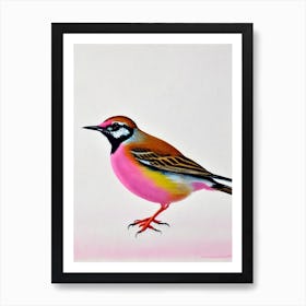 Lark Watercolour Bird Art Print