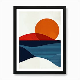 Sunset At The Beach, Scandinavian Simplicity 6 Art Print