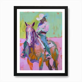 Pink And Orange Cowboy 5 Art Print