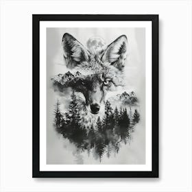 Wolf In The Forest 7 Art Print