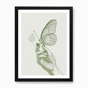 Butterfly In Hand Art Print