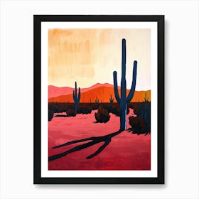 Saguaro At Sunset, Mexico Art Print