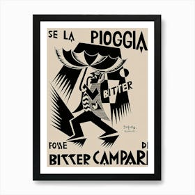 Vintage Se La Pioggia Fosse Bitter Campari Art Print