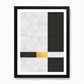 Gray and gold geometric 3 Art Print