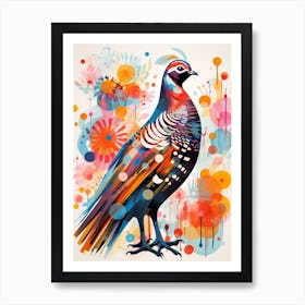 Bird Painting Collage Grouse 3 Art Print