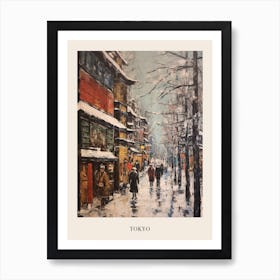 Vintage Winter Painting Poster Tokyo Japan Art Print