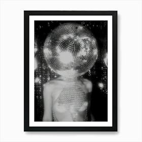 Sexy Disco Woman With Mirror Ball Art Print