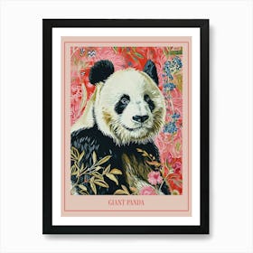 Floral Animal Painting Giant Panda 1 Poster Art Print