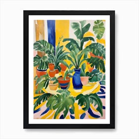 Table with Potted Plants Art Print