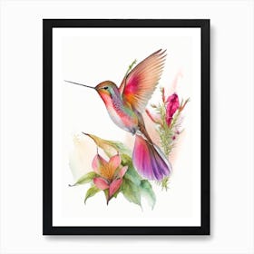 Allen S Hummingbird Cute Neon 4 Art Print