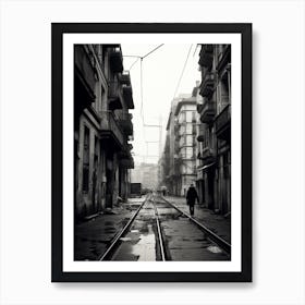 Genoa, Italy,, Mediterranean Black And White Photography Analogue 2 Art Print