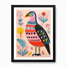 Pink Scandi Eagle 1 Art Print