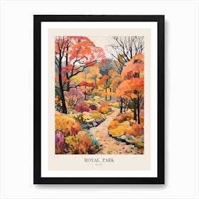 Autumn City Park Painting Royal Park Kyoto Japan 2 Poster Art Print