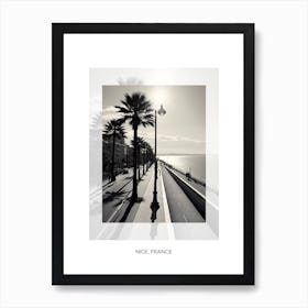 Poster Of Nice, France, Black And White Old Photo 1 Art Print