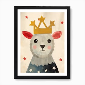 Little Sheep 1 Wearing A Crown Art Print
