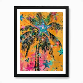 Palm Tree With Stars 3 Art Print