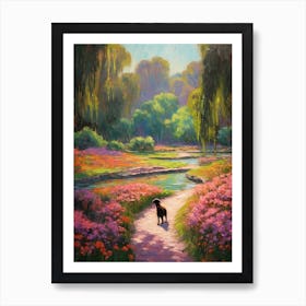 A Painting Of A Dog In Descanso Gardens, Usa In The Style Of Impressionism 01 Art Print
