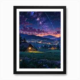 Night Sky Anime aesthetic 57 Art Print