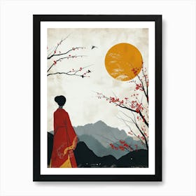 Asian Woman, Minimalism Japan Art Print