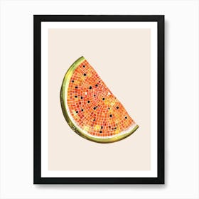 Disco Ball Watermelon Slice Art Disco Poster Trendy Aesthetic Art Food Kitchen Art Print